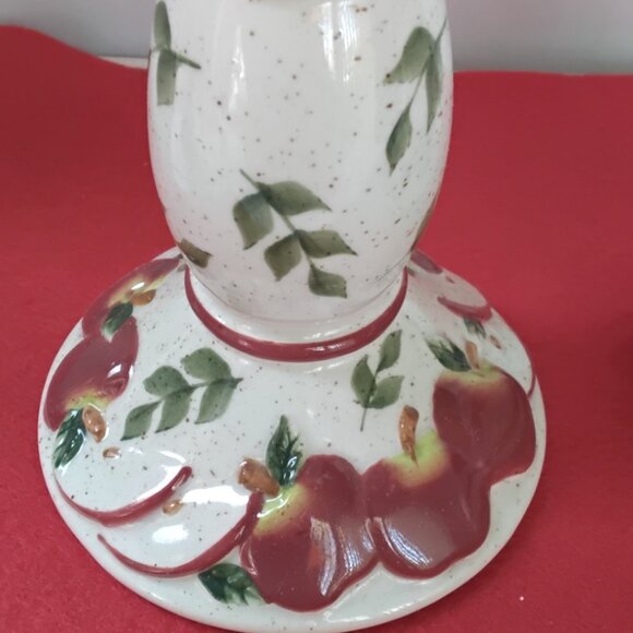 JKL Apple Theme Ceramic (2) pcs Votive Set Vintage - Picture 7 of 9